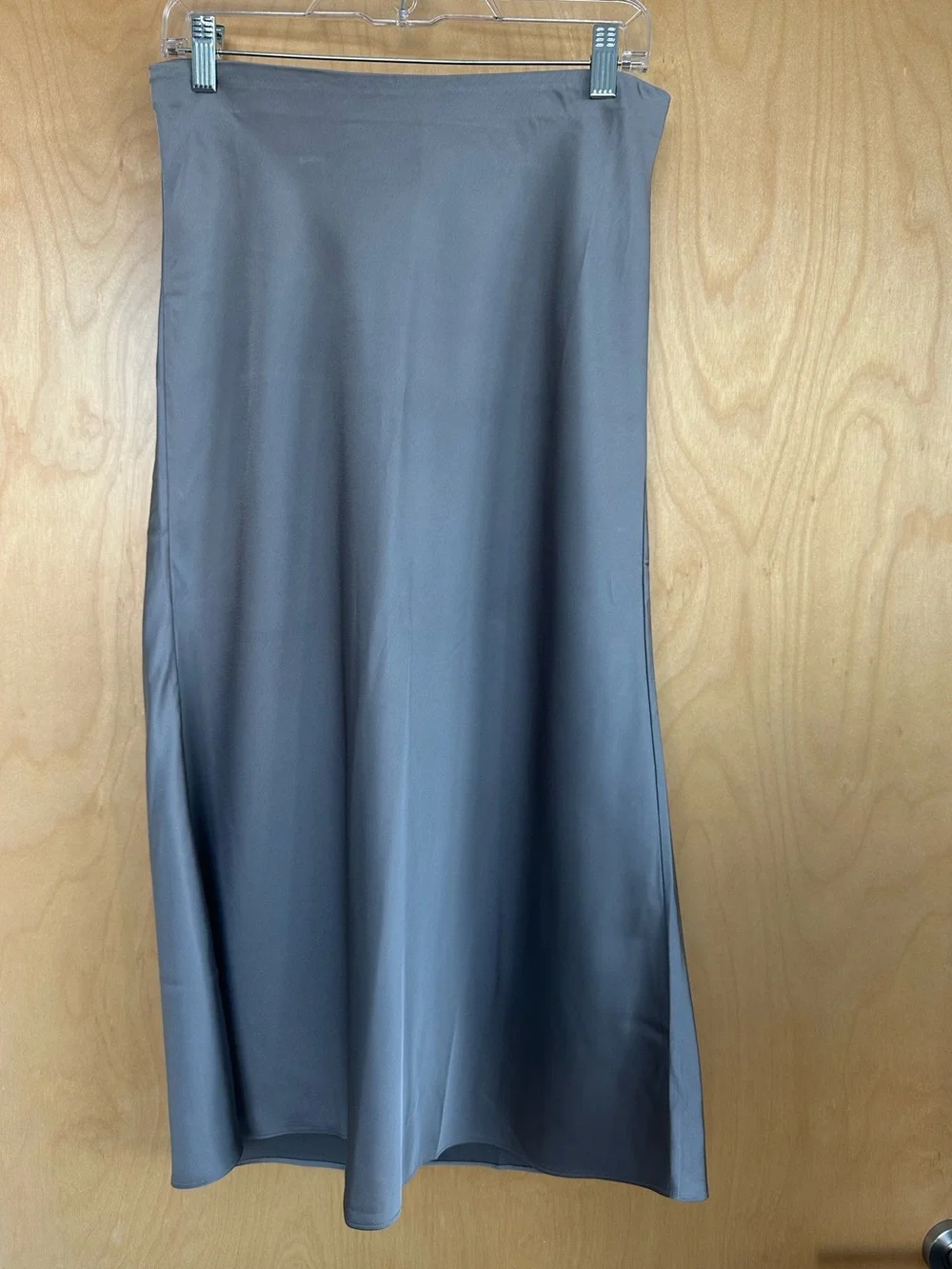 J. Crew Gwyneth Light Grey Satin Maxi Skirt